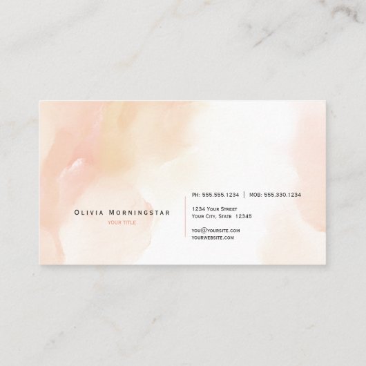 Perzikwolk Aquarel Vlekkerig  Visitekaartje (Achterkant)