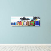 Perzikwoningen | Brighton Beach, Melbourne Canvas Afdruk (Insitu (Houten vloer))