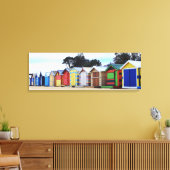 Perzikwoningen | Brighton Beach, Melbourne Canvas Afdruk (Insitu (Woonkamer))
