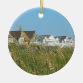Perzikwoningen en bakkergras keramisch ornament (Voorkant)