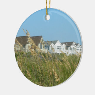 Perzikwoningen en bakkergras keramisch ornament