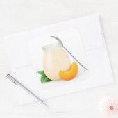 Perzikyoghurt of abrikozenyoghurt vierkante sticker (Envelop)