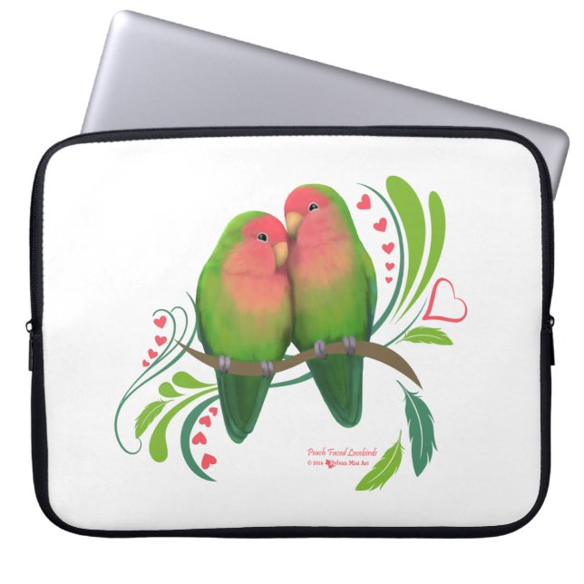 Perzikzijde Tortelduifjes Laptop Sleeve (Voorkant)