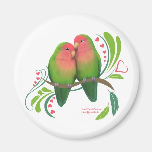 Perzikzijde Tortelduifjes Magneet (Voorkant)