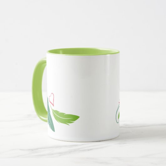 Perzikzijde Tortelduifjes Mok (Voorkant links)