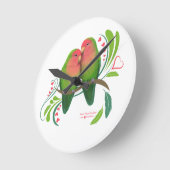 Perzikzijde Tortelduifjes Ronde Klok (Hoek)