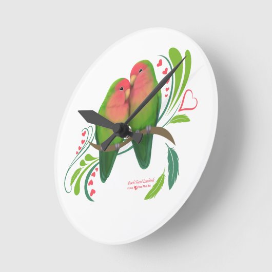 Perzikzijde Tortelduifjes Ronde Klok (Hoek)