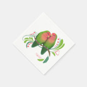 Perzikzijde Tortelduifjes Servetten (Hoek)