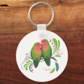 Perzikzijde Tortelduifjes Sleutelhanger (Voorkant)