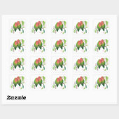 Perzikzijde Tortelduifjes Vierkante Sticker (Vel)