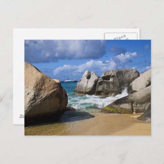 Perzikzijde Virgin Gorda, Britse maagd Briefkaart (Voorkant / Achterkant)