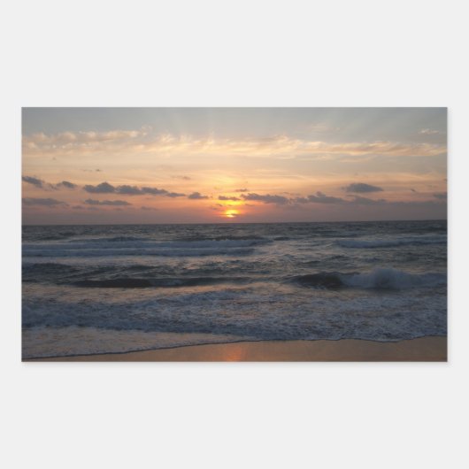Perzikzonsopgang Rechthoekige Sticker (Voorkant)