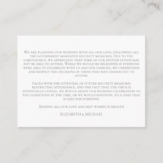 Perzirroze Waterverf Floral Coronavirus Detail Informatiekaartje (Achterkant)