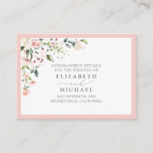 Perzirroze Waterverf Floral Coronavirus Detail Informatiekaartje (Voorkant)