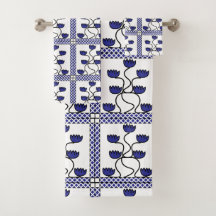 Perzisch Aziatisch blauw Floral Geometric Pattern