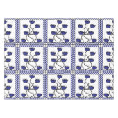 Perzisch Aziatisch blauw Floral Geometric Pattern Tafelkleed (Voorkant (Horizontaal))