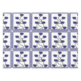 Perzisch Aziatisch blauw Floral Geometric Pattern Tafelkleed