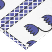 Perzisch Aziatisch blauw Floral Geometric Pattern Tafelkleed (Gekanteld)