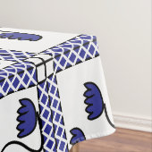 Perzisch Aziatisch blauw Floral Geometric Pattern Tafelkleed (Voorbeeld)