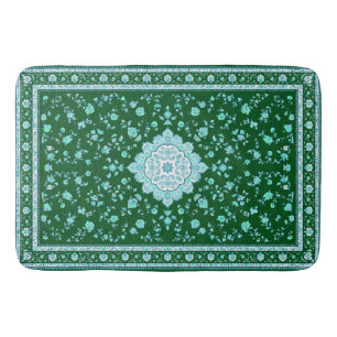 Perzisch badmat smaragd - Elegant vintage vloerkle