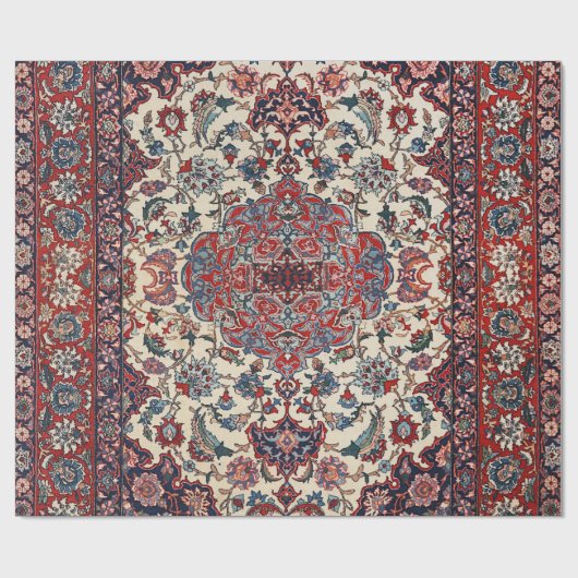 Perzisch blauw krem cadeaupapier (Vlak)