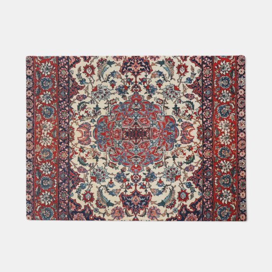 Perzisch blauw krem  deurmat (Voorkant)