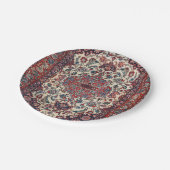 Perzisch blauw krem papieren bordje (Gekanteld)