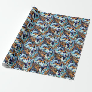 Perzisch Blauwe Agaat: Oosterse luxe textuur Cadeaupapier