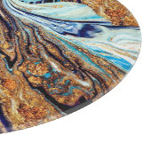 Perzisch Blauwe Agaat: Oosterse luxe textuur Snijplank (Hoek)