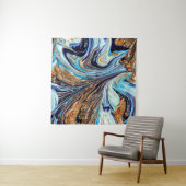 Perzisch Blauwe Agaat: Oosterse luxe textuur Wandkleed (In Situ (horizontaal))