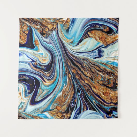 Perzisch Blauwe Agaat: Oosterse luxe textuur Wandkleed (Voorkant)