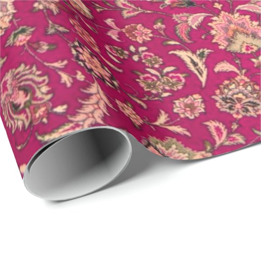  Perzisch bloementapijt patroon Cadeaupapier (Rol Hoek)
