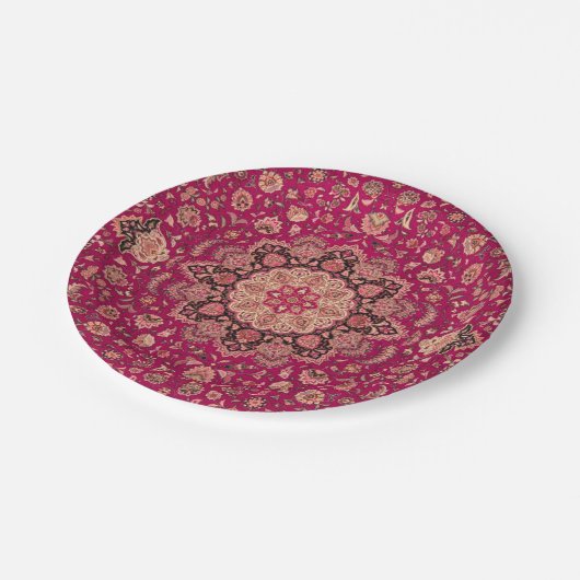 Perzisch bloementapijt patroon Papieren Bordje (Gekanteld)