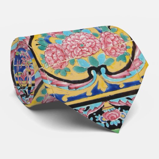 Perzisch bloemontwerp stropdas (Opgerold)