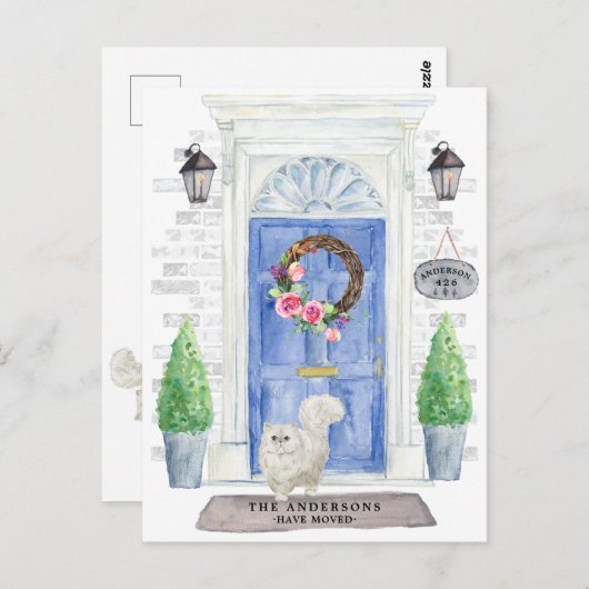 Perzisch Briefkaart voor het verplaatsen van katte (Voorkant / Achterkant)