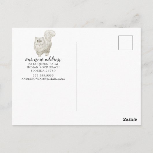 Perzisch Briefkaart voor het verplaatsen van katte (Achterkant)