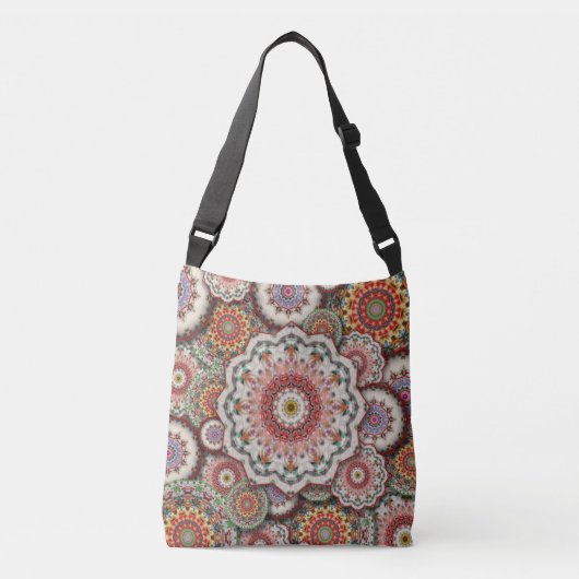 perzisch damesmozaïekbloemen mandala chic elegant crossbody tas (Voorkant)