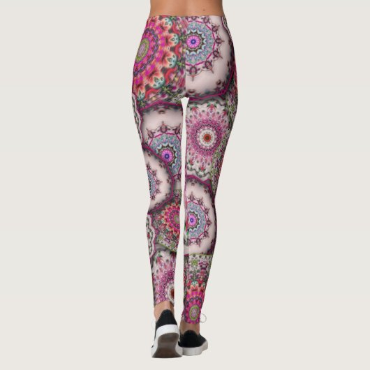 perzisch damesmozaïekbloemen mandala chic elegant leggings (Achterkant)