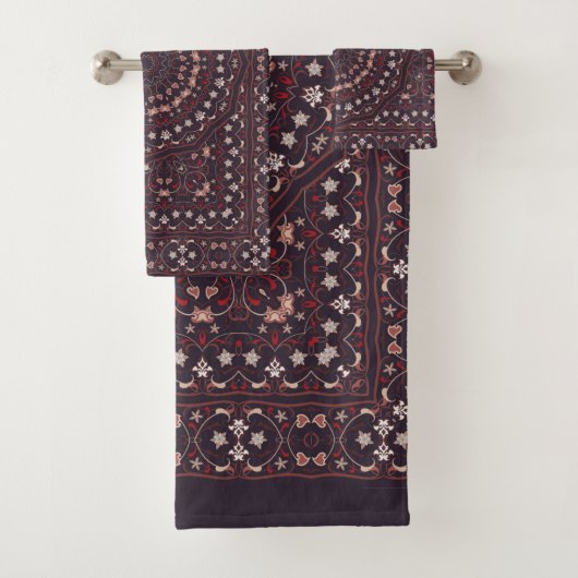 Perzisch gekleurd tapijt bad handdoek (Insitu)