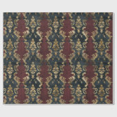 Perzisch Goud Damask Noir Patroon (1) Cadeaupapier (Vlak)