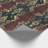 Perzisch Goud Damask Noir Patroon (1) Cadeaupapier (Hoek)