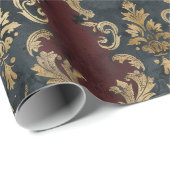 Perzisch Goud Damask Noir Patroon (1) Cadeaupapier (Rol Hoek)