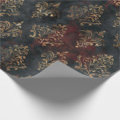 Perzisch Goud Damask Noir Patroon (2) Cadeaupapier (Hoek)