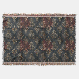 Perzisch Goud Damask Noir Patroon (2) Deken