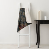 Perzisch Goud Damask Noir Patroon (2) Sherpa Deken (In situ)