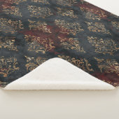 Perzisch Goud Damask Noir Patroon (2) Sherpa Deken (3/4)