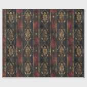 Perzisch Goud Damask Noir Patroon (3) Cadeaupapier (Vlak)