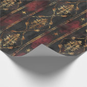 Perzisch Goud Damask Noir Patroon (3) Cadeaupapier (Hoek)