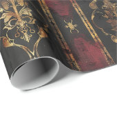 Perzisch Goud Damask Noir Patroon (3) Cadeaupapier (Rol Hoek)
