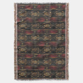 Perzisch Goud Damask Noir Patroon (3) Deken (Voorkant Verticaal)